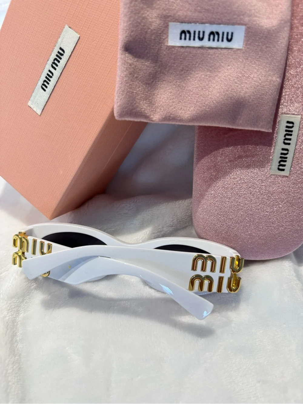 Miu Miu White Oval Sunglasses for Women - Chic Designer Shades